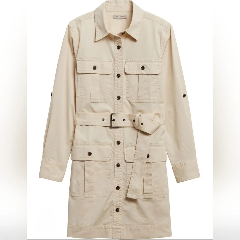 Banana Republic Heritage Expedition Cream Belted Dress